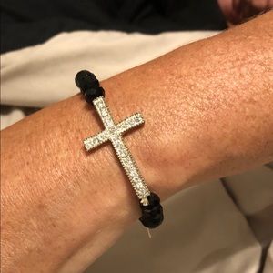 Black cross bracelet